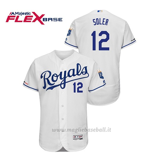 Maglia Baseball Uomo Kansas City Royals Jorge Soler 150th Aniversario Patch Flex Base Bianco